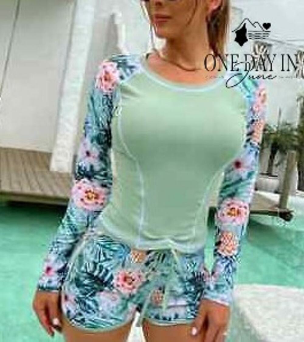 CharmLeaks Rashgaurd Boyshort Bikini Swimsuit Size XL